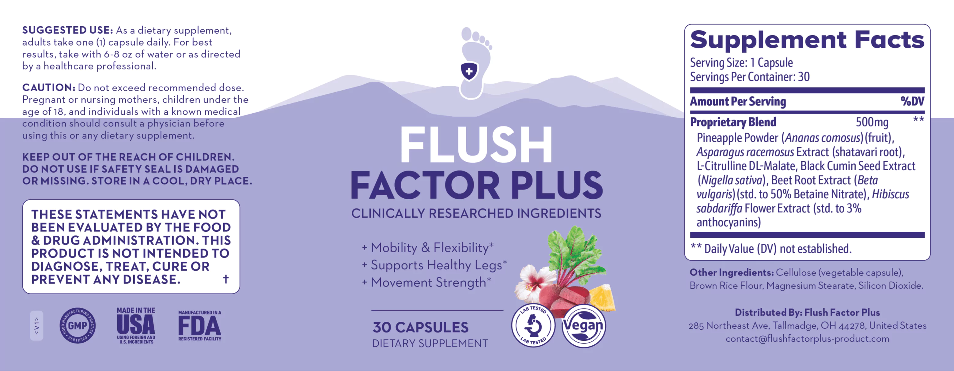 flush factor plus  ingredients